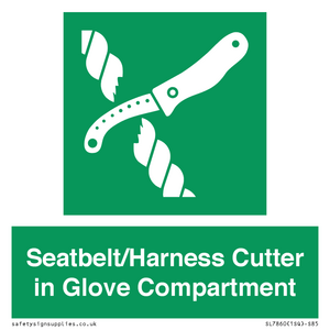 Seatbelt/Harness Cutter in Glove Compartment